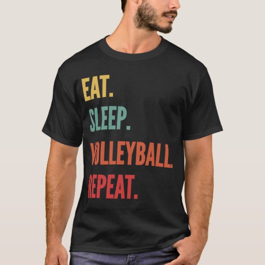 T-shirt Volleyball Manger Sleep Volleyball Répétition (Devant)