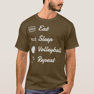 T-shirt Volleyball Manger Sleep Volleyball Répétition