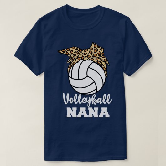 T-shirt Volleyball Nana Funny Leopard Nana Long Manches (Design devant)