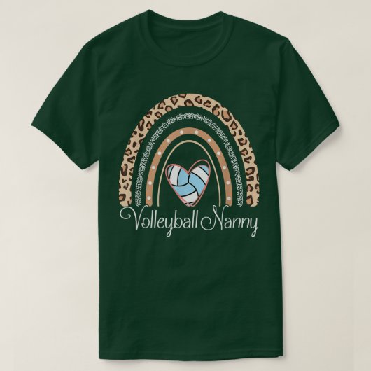 T-shirt Volleyball Nanny Boho Rainbow Funny Volleyball Nan (Design devant)