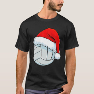 T-shirt Volleyball Noël Chapeau Santa Ball Hommes Femmes E