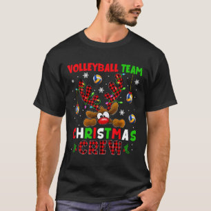 T-shirt Volleyball Noël Équipe Xmas Reindeer Couleur rouge