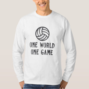 T-shirt Volleyball One World One Game Volleyball Cadeau
