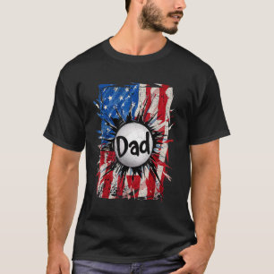 T-shirt Volleyball Papa Usa Drapeau Patriotique 4 juillet 