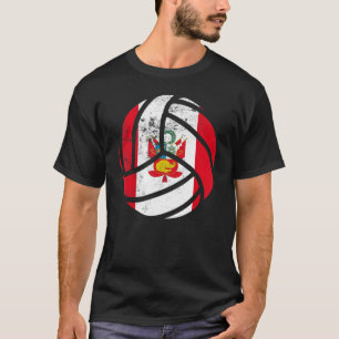T-shirt Volleyball Pérou Péruviens Drapeau Volleyball Hom