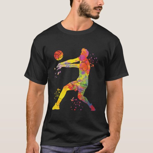 T-shirt Volleyball Player Colorsplash Beach Volleyball (Devant)