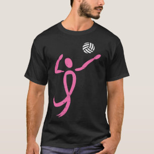 T-shirt Volleyball rose Ruban Épidémie de cancer du sein S