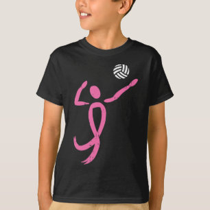 T-shirt Volleyball rose Ruban Épidémie de cancer du sein S