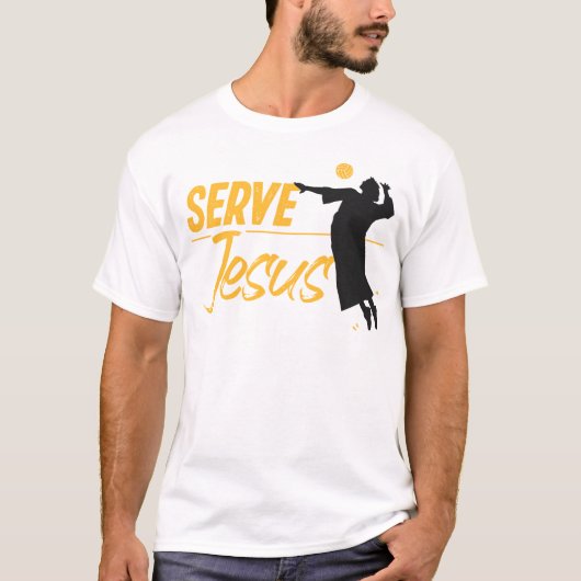 T-shirt Volleyball Servir Jésus-Christ chrétien (Devant)