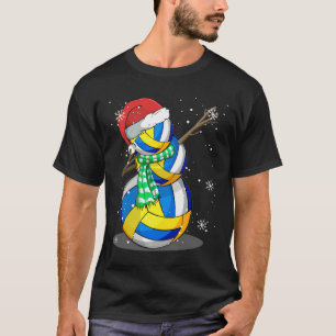 T-shirt Volleyball Snowman Dabbing Funny Noël Cadeau Pa
