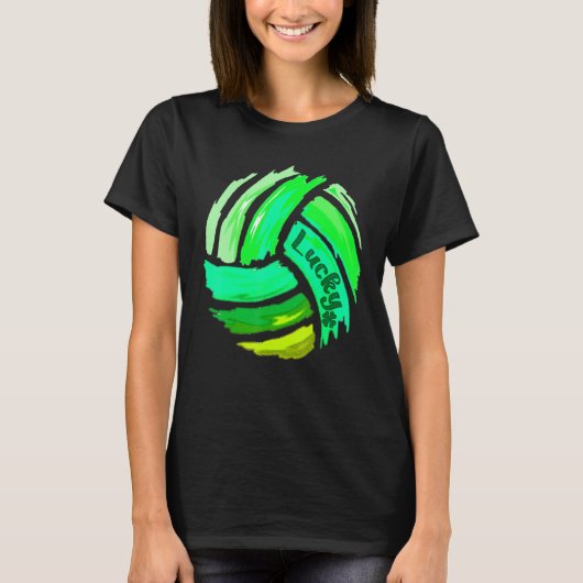 T-shirt Volleyball St. Patrick's Day Lucky Irish (Devant)