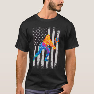 T-shirt Volleyball Vintage Usa Drapeau Volleyball Ado fill
