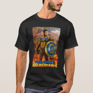 T-shirt Volodymyr Zelensky Président Slava Ukraine Age De