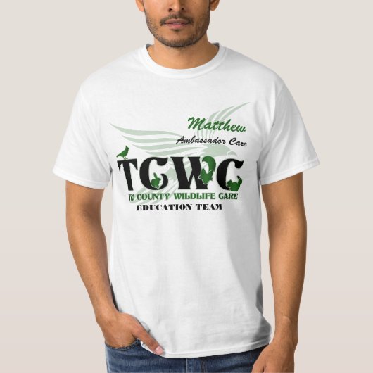 T-shirt Volontaire de logo de TCWC - volontaire/nom de (Devant)