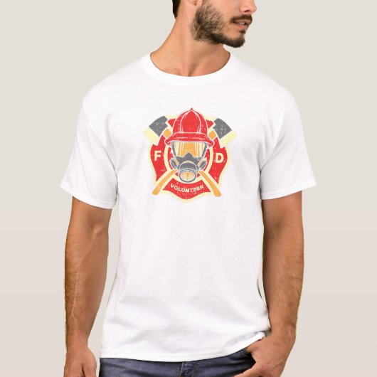 T-shirt Volunteer Fire Department Fireman Firefighter (Devant)