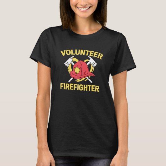 T-shirt Volunteer Firefighter Fire Brigade Helper Lifesave (Devant)