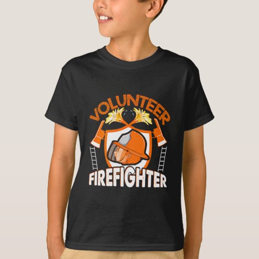 T-shirt Volunteer Firefighter Fireman Gift Proud Firefight (Devant)