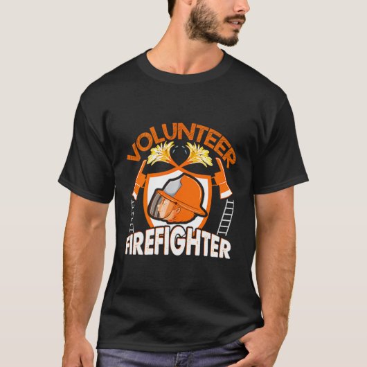 T-shirt Volunteer Firefighter Fireman Gift Proud Firefight (Devant)