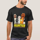 T-shirt Voluteurs mignons Chat Chien Paws Animal Rescue (Devant)