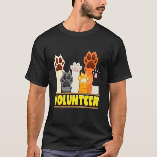 T-shirt Voluteurs mignons Chat Chien Paws Animal Rescue (Devant)