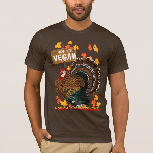 T-shirt Vont le végétalien ! Chemises de thanksgiving (Devant)