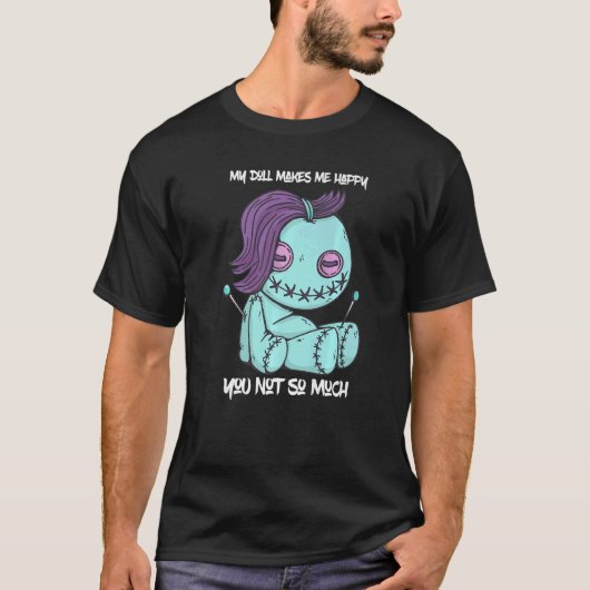 T-shirt Voodoo Doll Me Rend Heureux Pastel Goth Dolls (Devant)