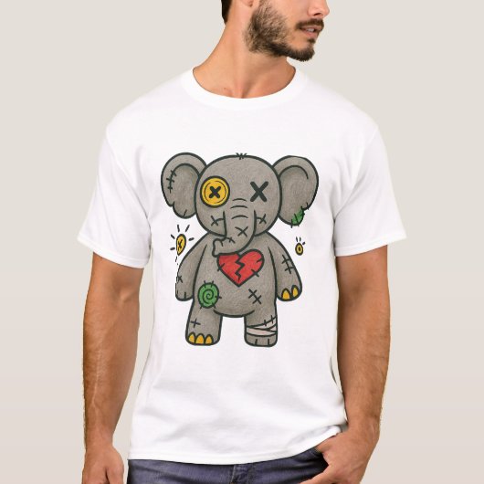 T-shirt Voodoo Elephant — Doux mais fort (Devant)