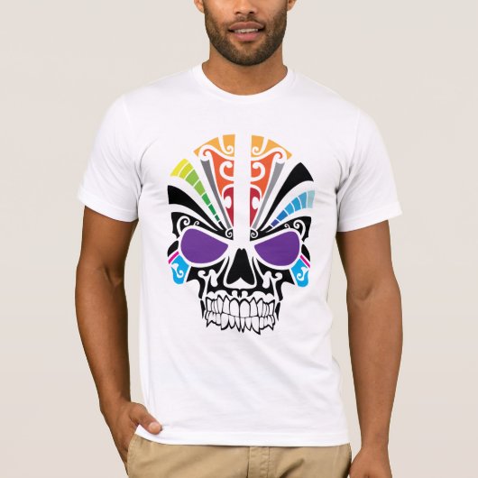 T-shirt Voodoo Rainbow Skull (Devant)