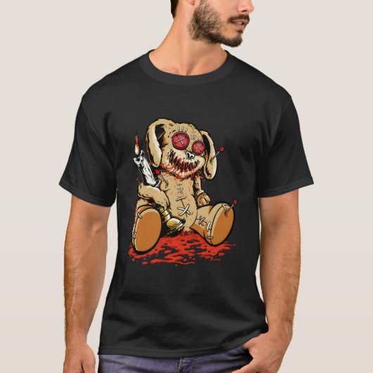 T-shirt Voodoo Teddy Bear Dolls Scary Acupuncture Creepy (Devant)
