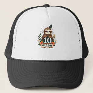 T-shirt voor 10e verjaardag luiaard vintage wilde trucker pet