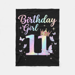 T-shirt voor 11e verjaardag voor meisjes van 11 ja fleece deken