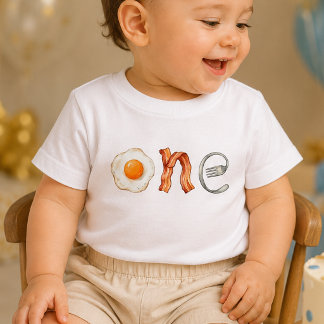 T-shirt voor 1e verjaardag baby met spekreepjes en