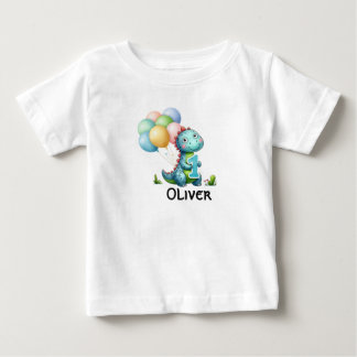 T-shirt voor 1e verjaardag jongen met dinosaurus e