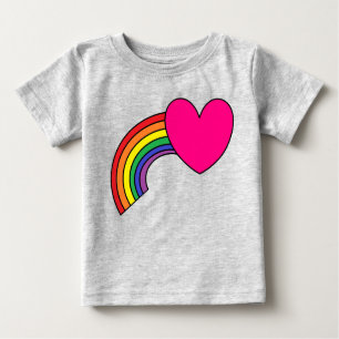 T-shirt voor Baby met ontwerp voor regenboog en ha