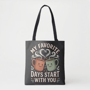 T-shirt voor Beste Vriendendag: Leuke koffie-match Draagtas