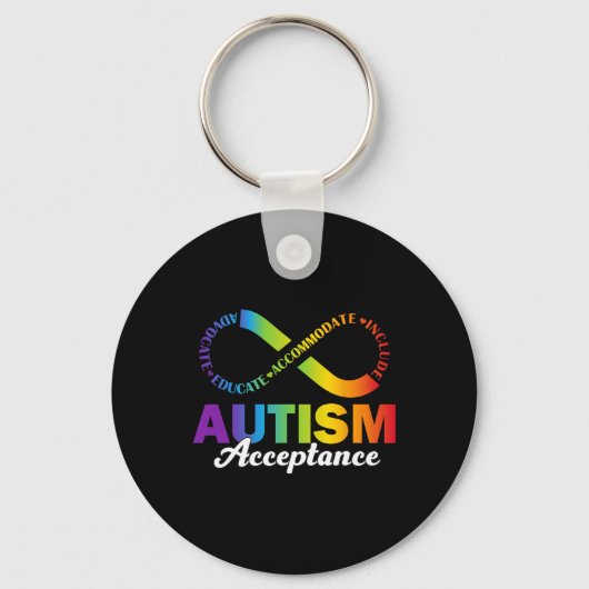 T-shirt voor bewustzijn en acceptatie van autisme sleutelhanger (Voorkant)