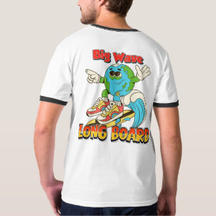 T-shirt voor Big Wave Long Board surfen