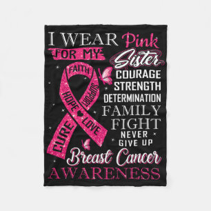 T-shirt voor borstkanker dat ik roze voor mijn SIS Fleece Deken