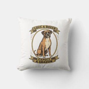 T-shirt voor Boxer-hondliefhebbers Vintage-gravure Kussen