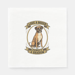 T-Shirt voor Boxerhondliefhebbers Vintage Gravure Servet
