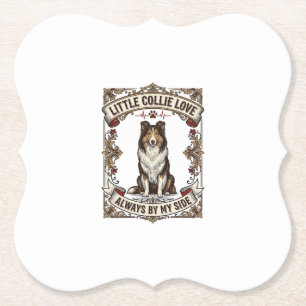 T-shirt voor Collie-hondliefhebbers met vintage gr Kartonnen Onderzetters