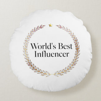 T-Shirt voor de Beste Influencer ter Wereld - Grap Rond Kussen