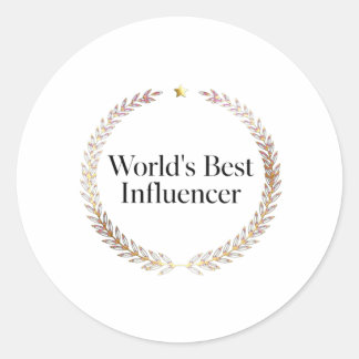 T-Shirt voor de Beste Influencer ter Wereld - Grap Ronde Sticker