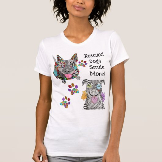 T-shirt voor de korte en de kleurrijke Pitbull (Voorkant)