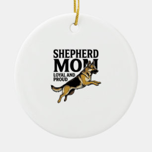T-shirt voor Duitse Herdershond Moeder Vintage Gra Keramisch Ornament