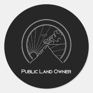 T-shirt voor eigenaar van openbare grond - Bergbek Ronde Sticker