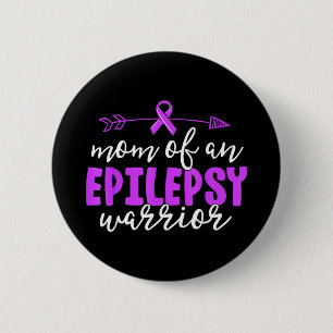 T-shirt voor epilepsie-moeder paarse lint bewustzi ronde button 5,7 cm