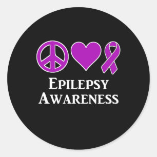 T-shirt voor epilepsiebewustzijn en -steun ronde sticker