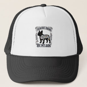 T-shirt voor Franse Bulldog Vintage bloemendesign Trucker Pet