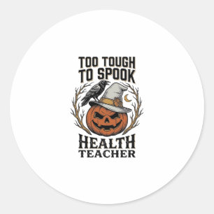 T-shirt voor gezondheidsonderwijzer Halloween Vint Ronde Sticker
